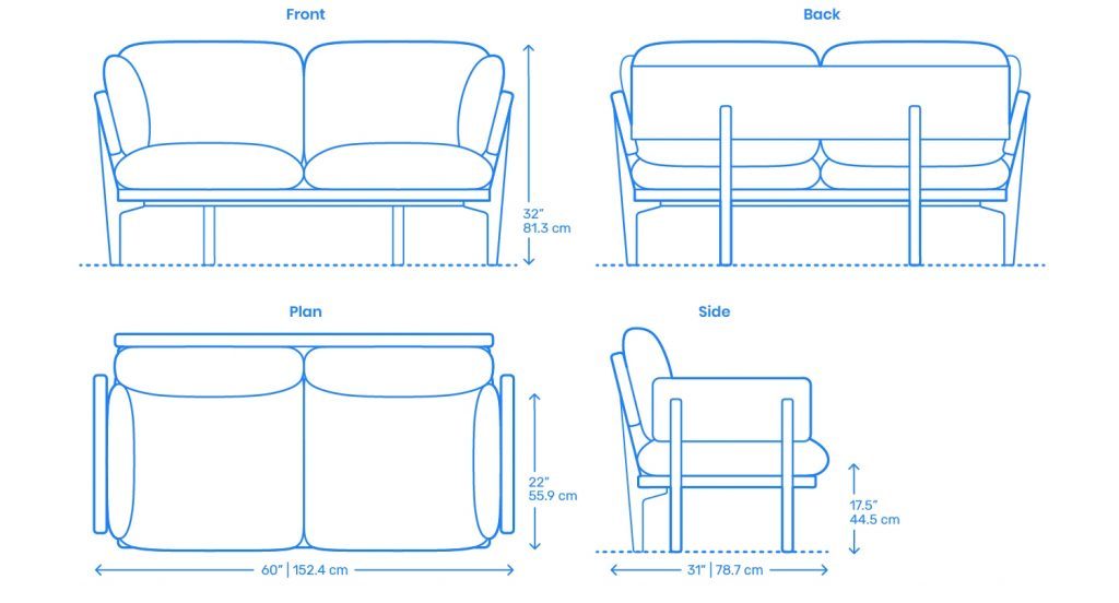 Person Sofa Dimensions, What Is The Standard Size Of A 2 Seater Sofa